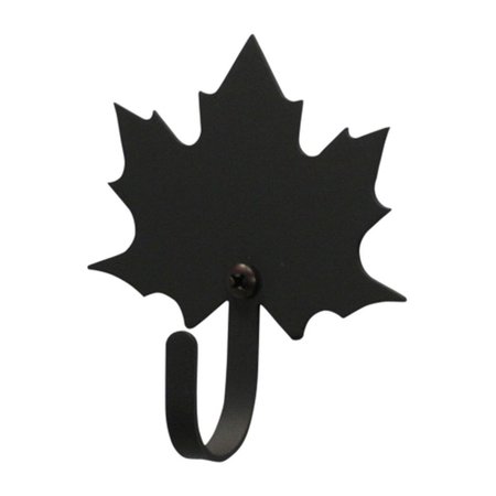 VILLAGE WROUGHT IRON Village Wrought Iron WH-40-XS Maple Leaf Wall Hook Extra Small - Black WH-40-XS